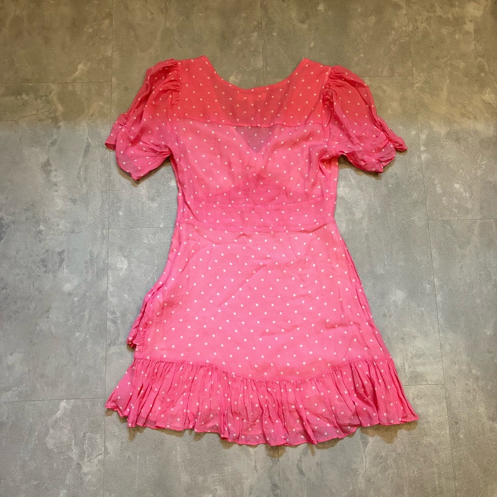 LOVESHACKFANCY Azreal Pink Ruffled Mini Dress Size 00 - Picture 7 of 10